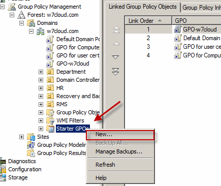 Create a Starter GPO or Define a Default GPO in Server 2008