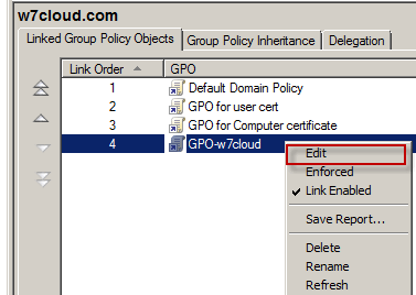 edit a GPO in server 2008 R2