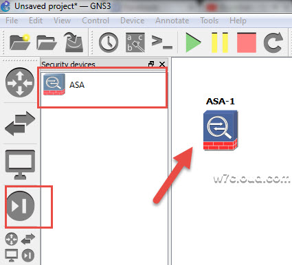 gns3 add asa firewall