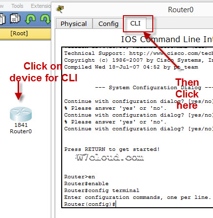 router configuration in packet tracer