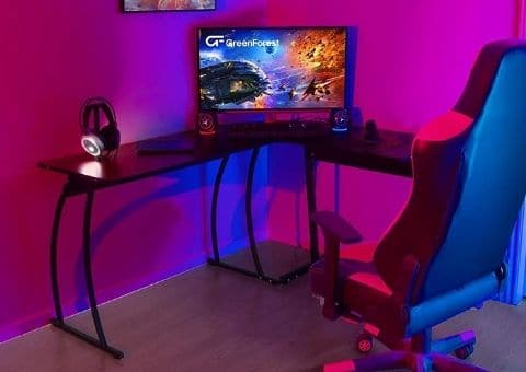 GreenForest L Shaped Gaming Desk