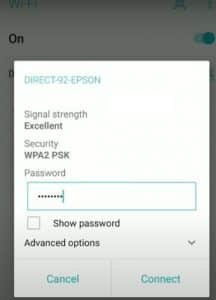 password of wifi direct