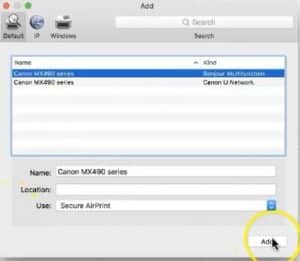 add wireless printer mac