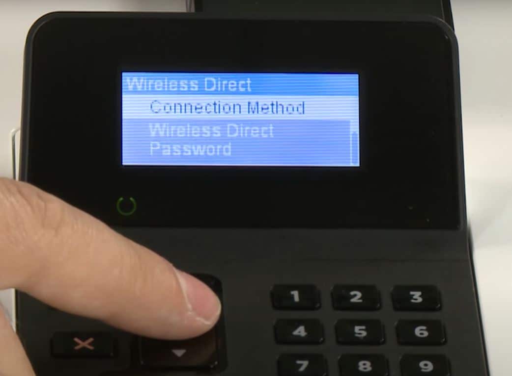 wifi direct password on HP wifi printer