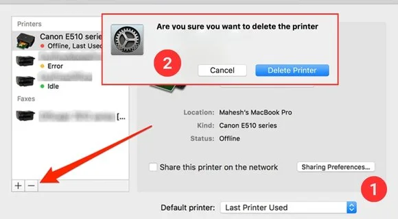 Delete Printer On MAC
