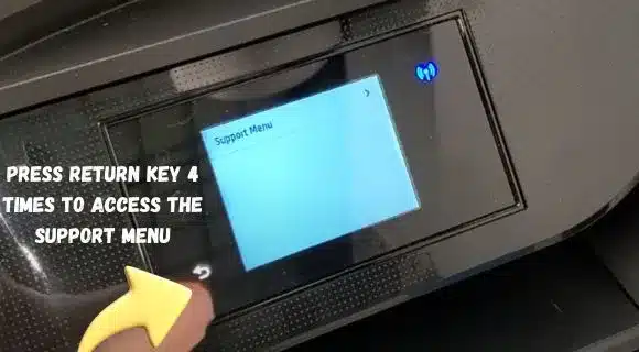 access support menu on hp printer